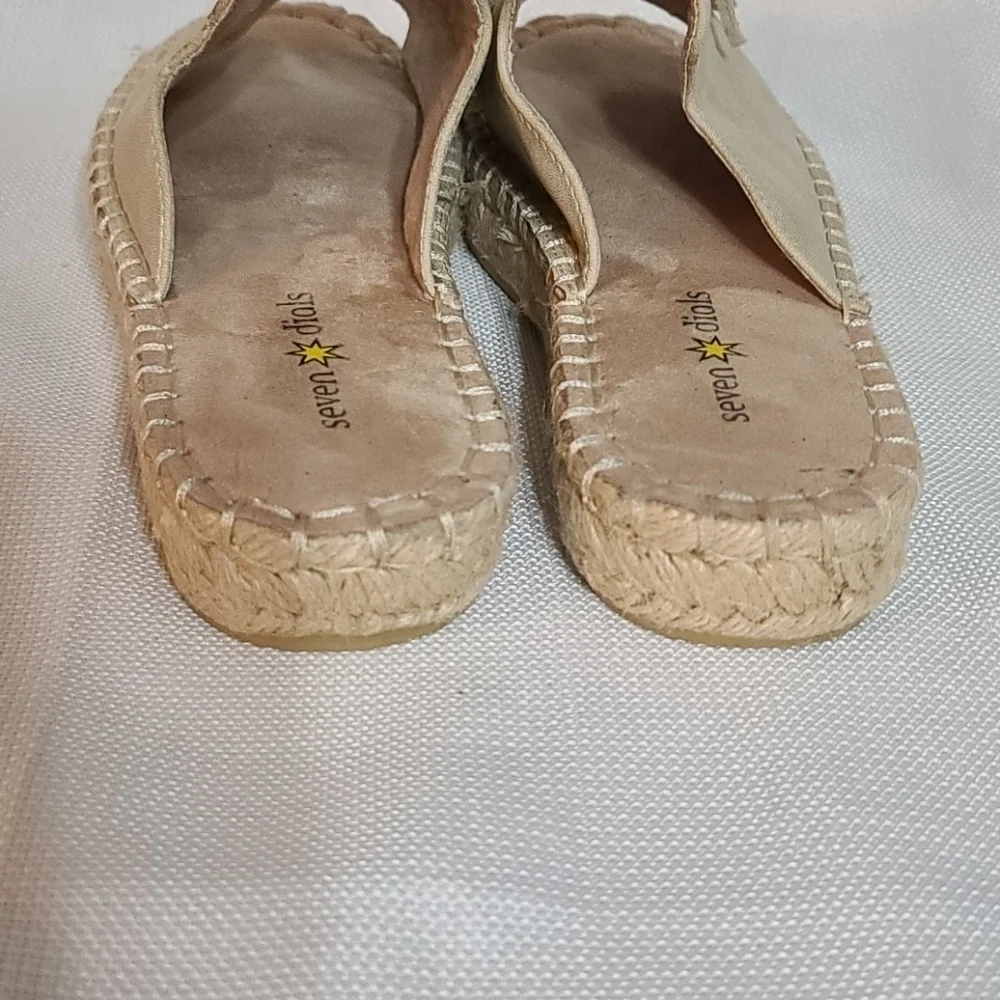 Seven Dials Faux Suede Espadrilles Slidws Shoes Oatmeal Size‎ 6 EUC
